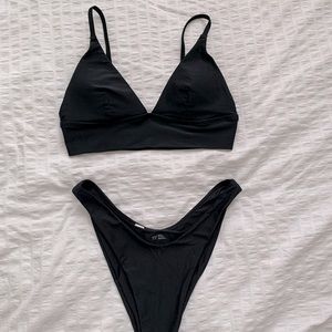 Aerie black bikini set - size m
